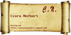 Czere Norbert névjegykártya